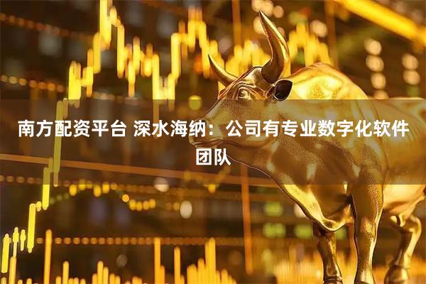 南方配资平台 深水海纳：公司有专业数字化软件团队